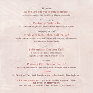 Das aphrodisierende Valentinstag Dinner in Chemnitz